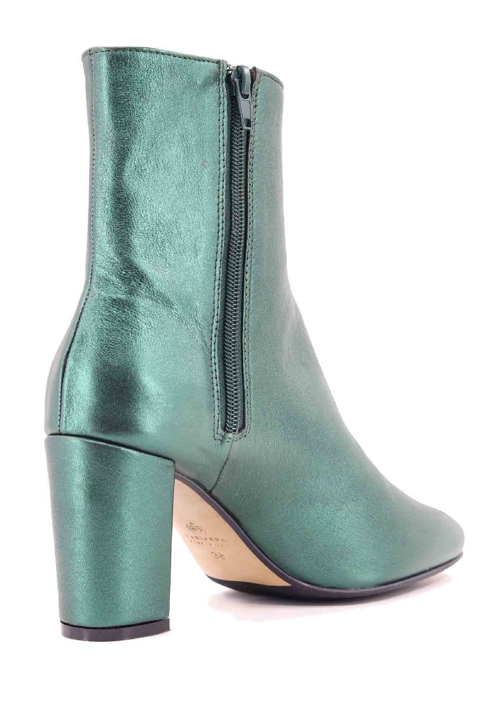 L'ARIANNA Stivaletti tr1692/g da donna in pelle laminta verde Affare Del Giorno