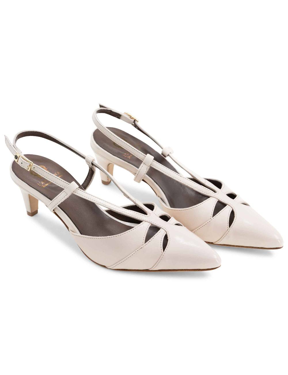 L'ARIANNA Decollete CH1757 da donna in pelle lux vaniglia L'Arianna Vendite Flash