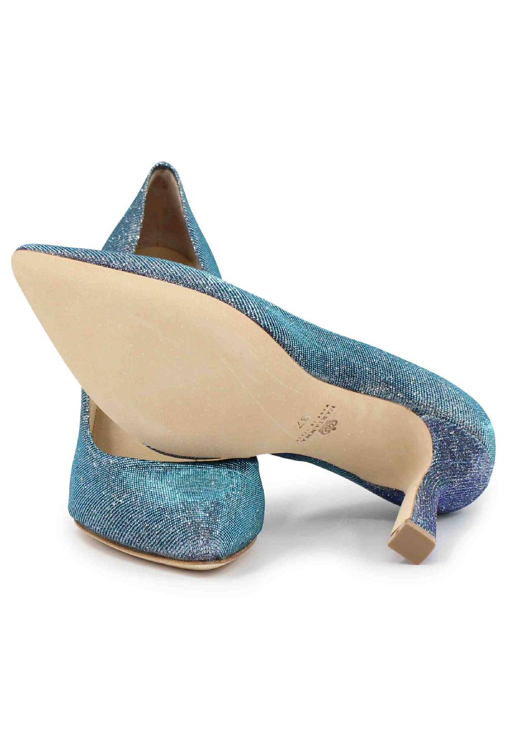 L'ARIANNA Decollete DE1002/RT donna in tessuto lux demin con tacco alto Spedizione Gratuita