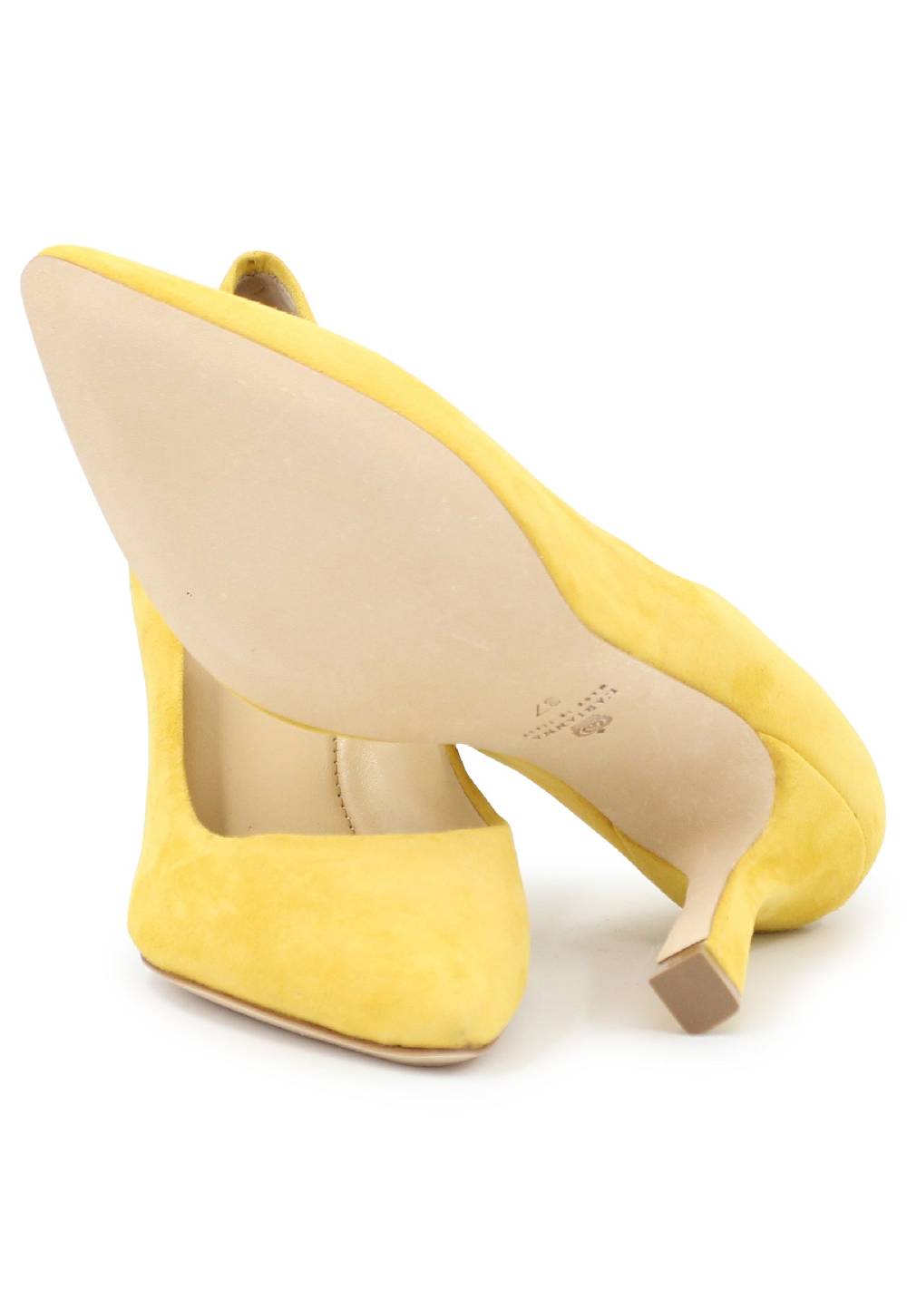 L'ARIANNA Decollete DE1002/RT donna in camoscio giallo con tacco alto Presa