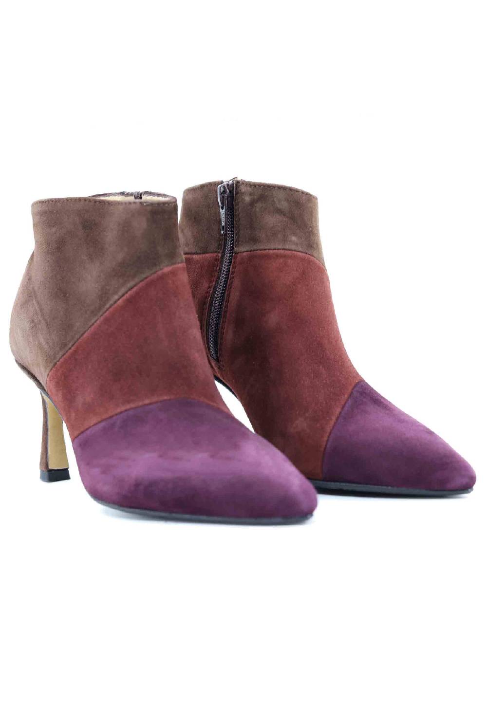 L'ARIANNA Stivaletti TR1672/RT in camoscio tre colori con tacco alto Vendita