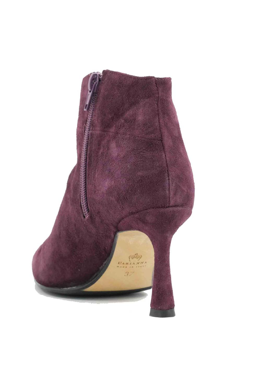 L'ARIANNA Stivaletti TR1672/RT in camoscio prugna con tacco alto Shopping Online