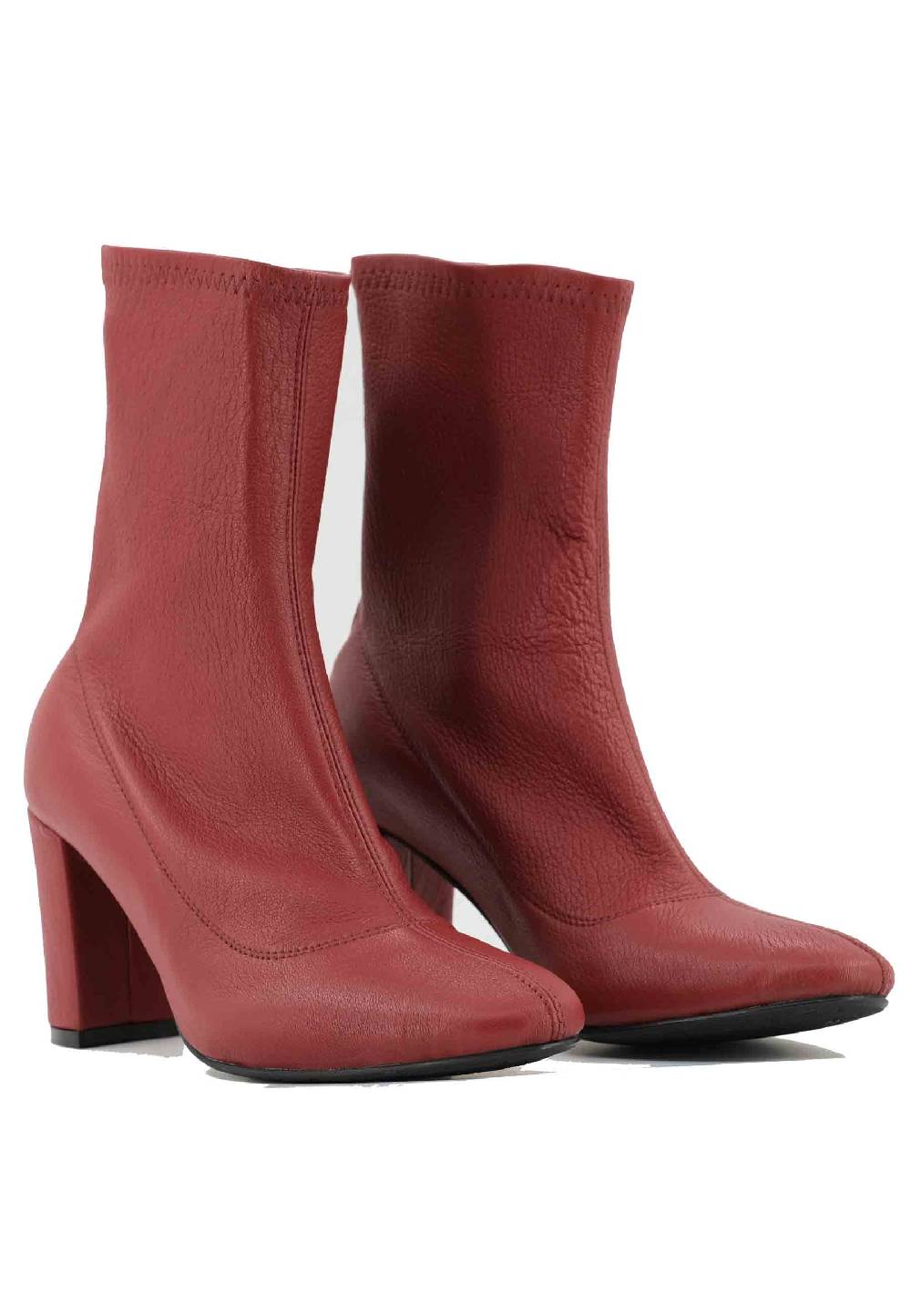 L'ARIANNA Stivaletti EL3002 in elasticizzato rosso con tacco alto Outlet