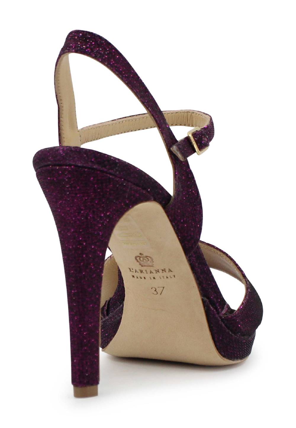 L'ARIANNA Sandali DS7055 donna in glitter viola con tacco alto a spillo Offerte
