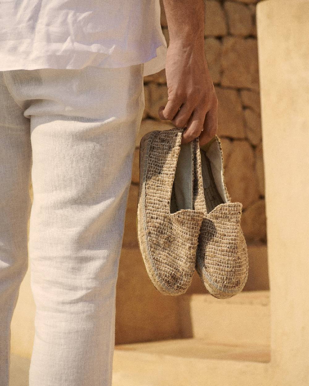 Manebí Raw Woven Silk \u0026 Cotton Espadrilles - Yucatán Natural In Linea