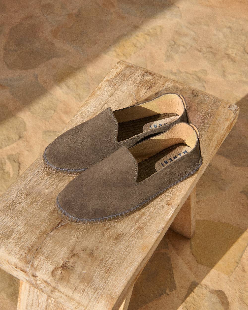 Manebí Espadrillas flat in pelle scamosciata - Hamptons - Carbon Grey ton sur ton Outlet