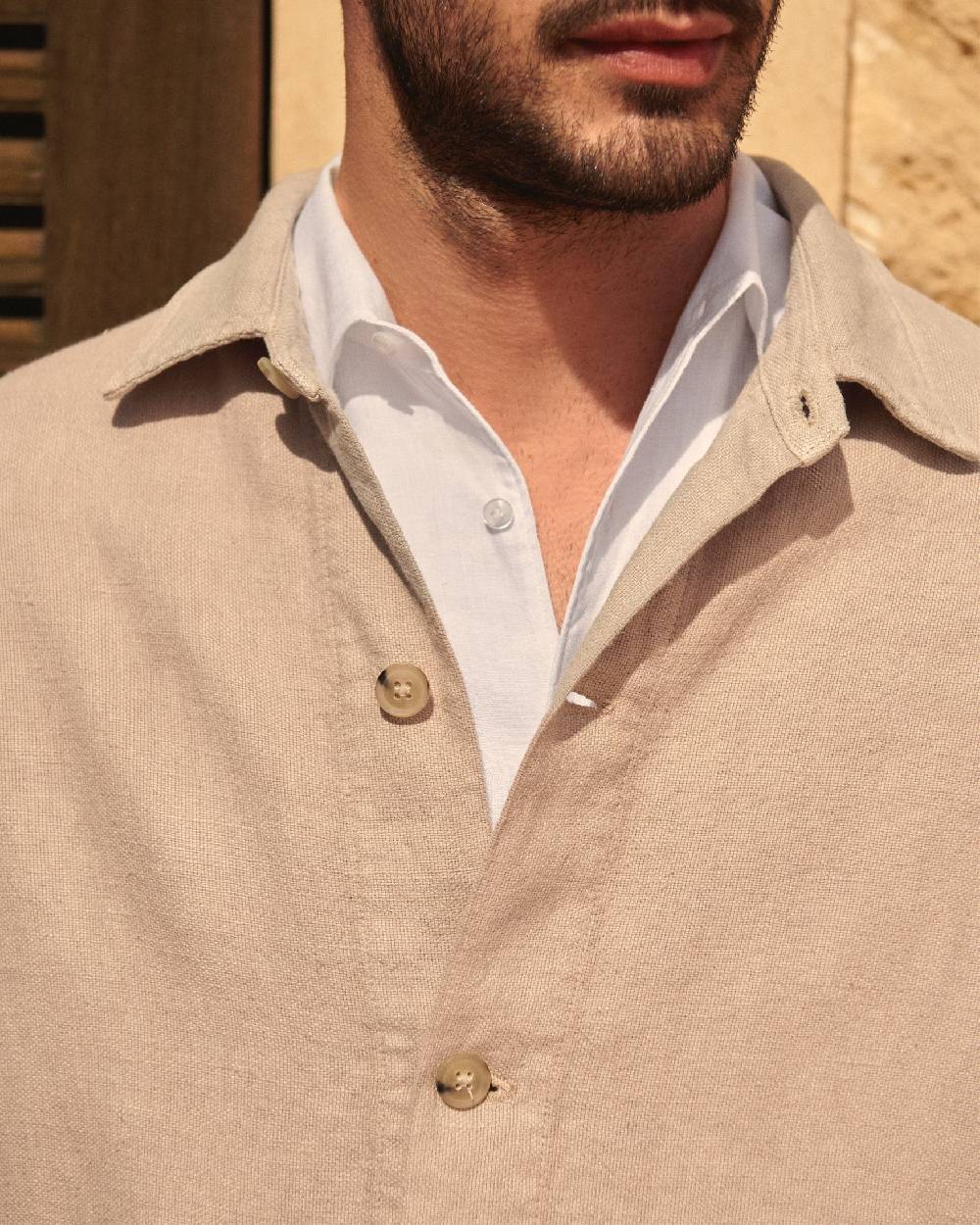 Manebí Linen Sahara Over Jacket - Kaki Beige 2025