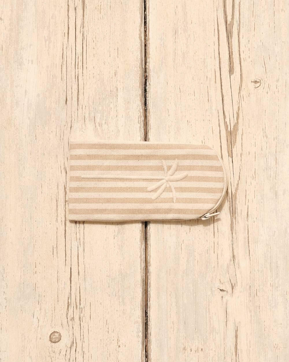 Manebí Canvas Sunglasses Case - Portofino White \u0026 Beige Stripes Saldi Di Fabbrica