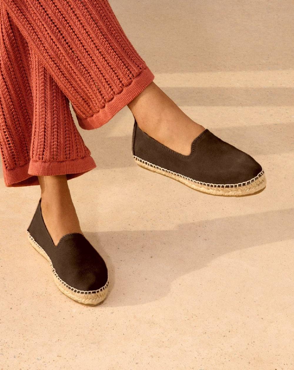 Manebí Suede Flat Espadrilles - Cocoa Promozione