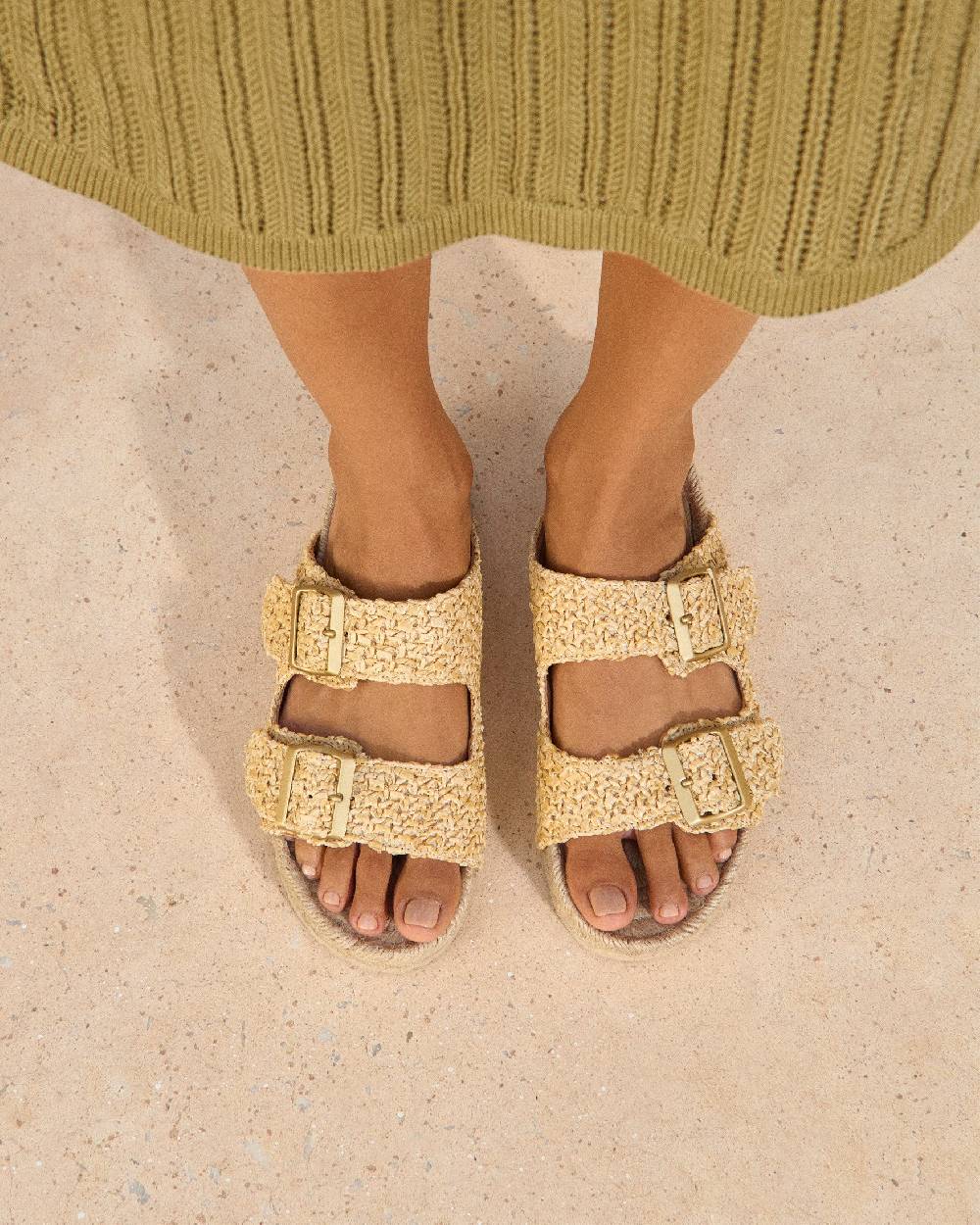Manebí Raffia Nordic Sandals - Raffia Net