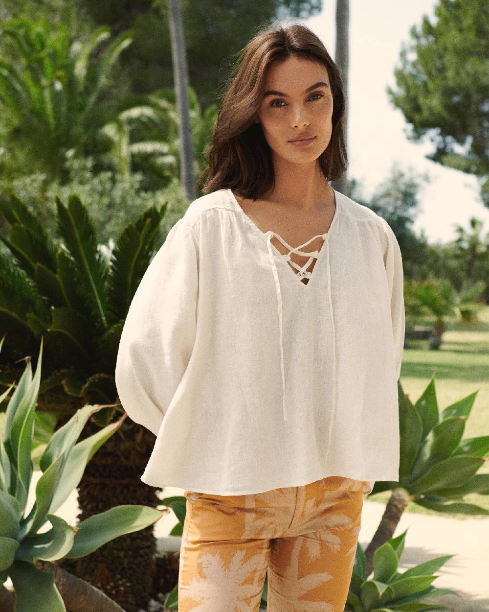 Manebí Linen Varadero Shirt - Eggnog Vendita Calda