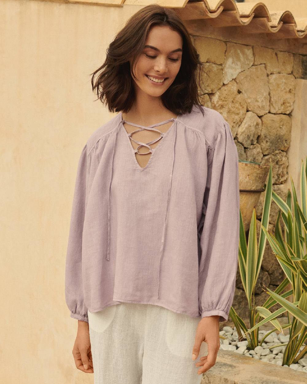 Manebí Linen Varadero Shirt - Iris Vendita Economica