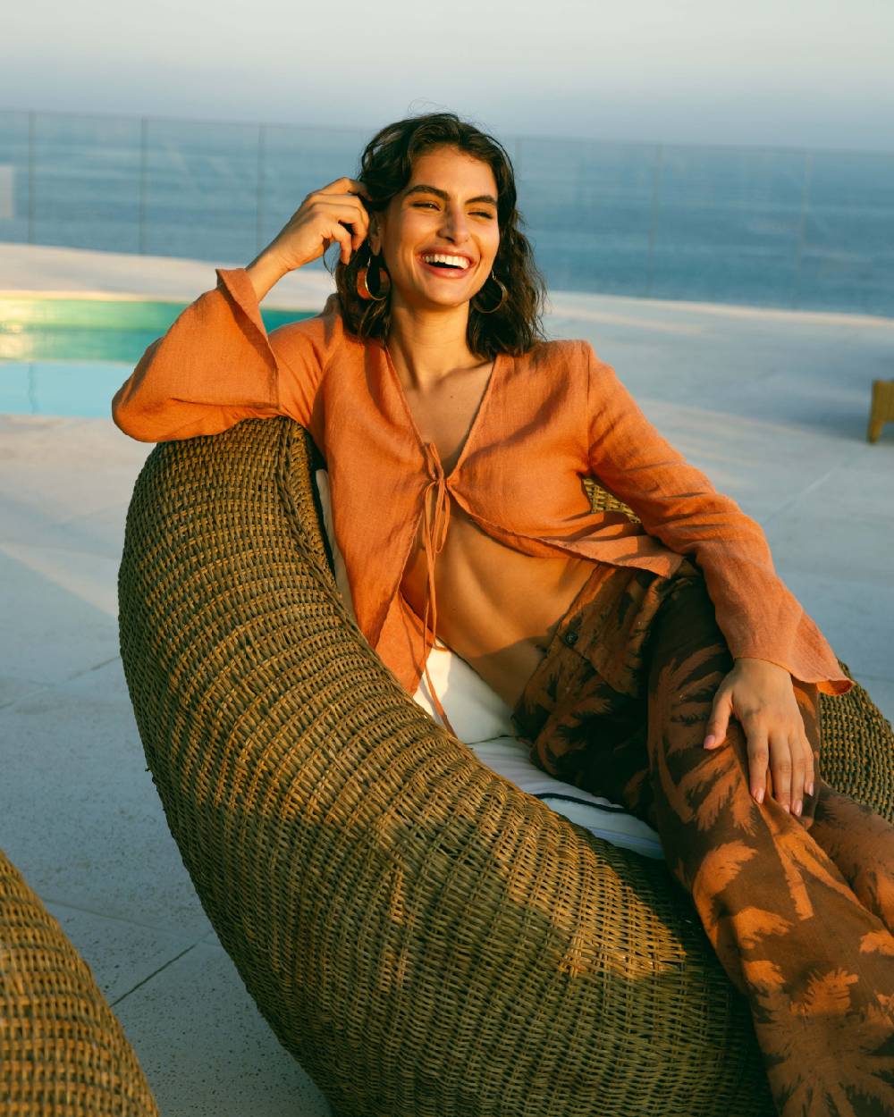 Manebí Linen Gauze Santander Top - Sunbaked Vendita