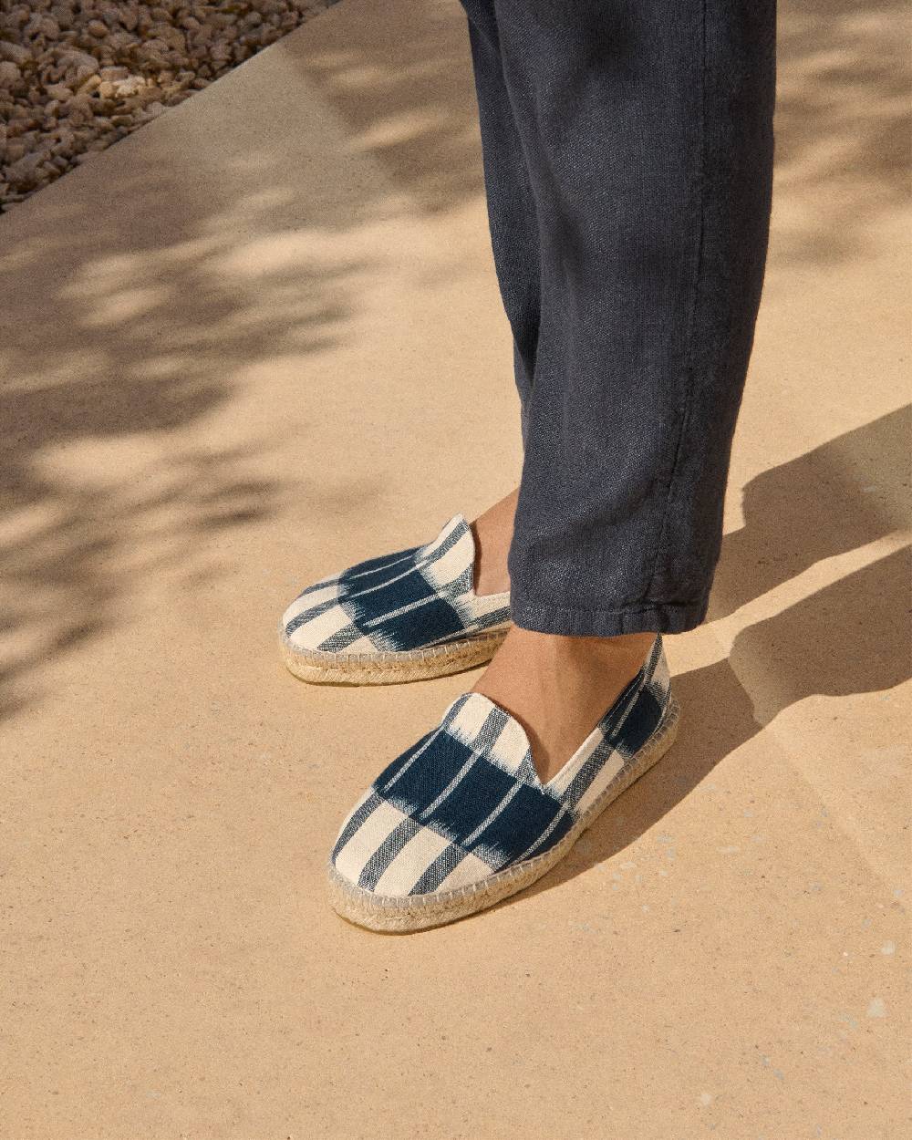 Manebí Dyed Cotton Espadrilles - Navy Blue And Indigo Pattern Sconto