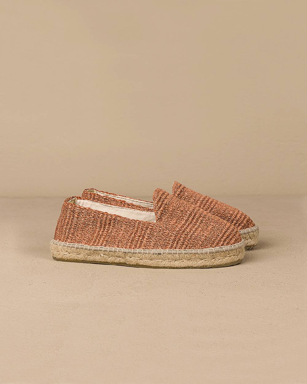 Manebí Raffia Stripes Espadrilles - Yucatán Orange Rust Saldi Di Fabbrica