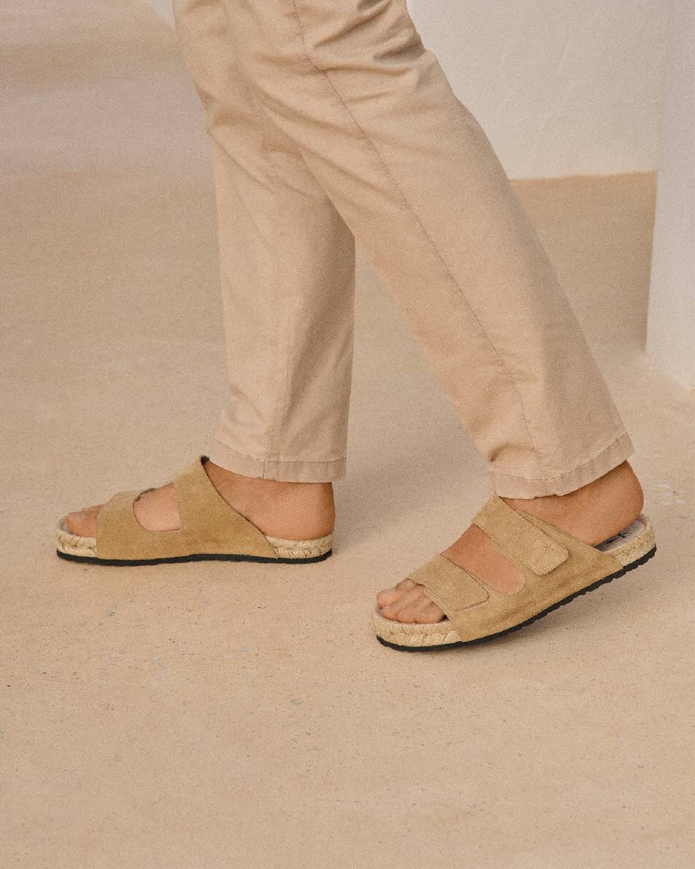 Manebí Suede Strap Nordic Sandals - Washed Beige Nuova