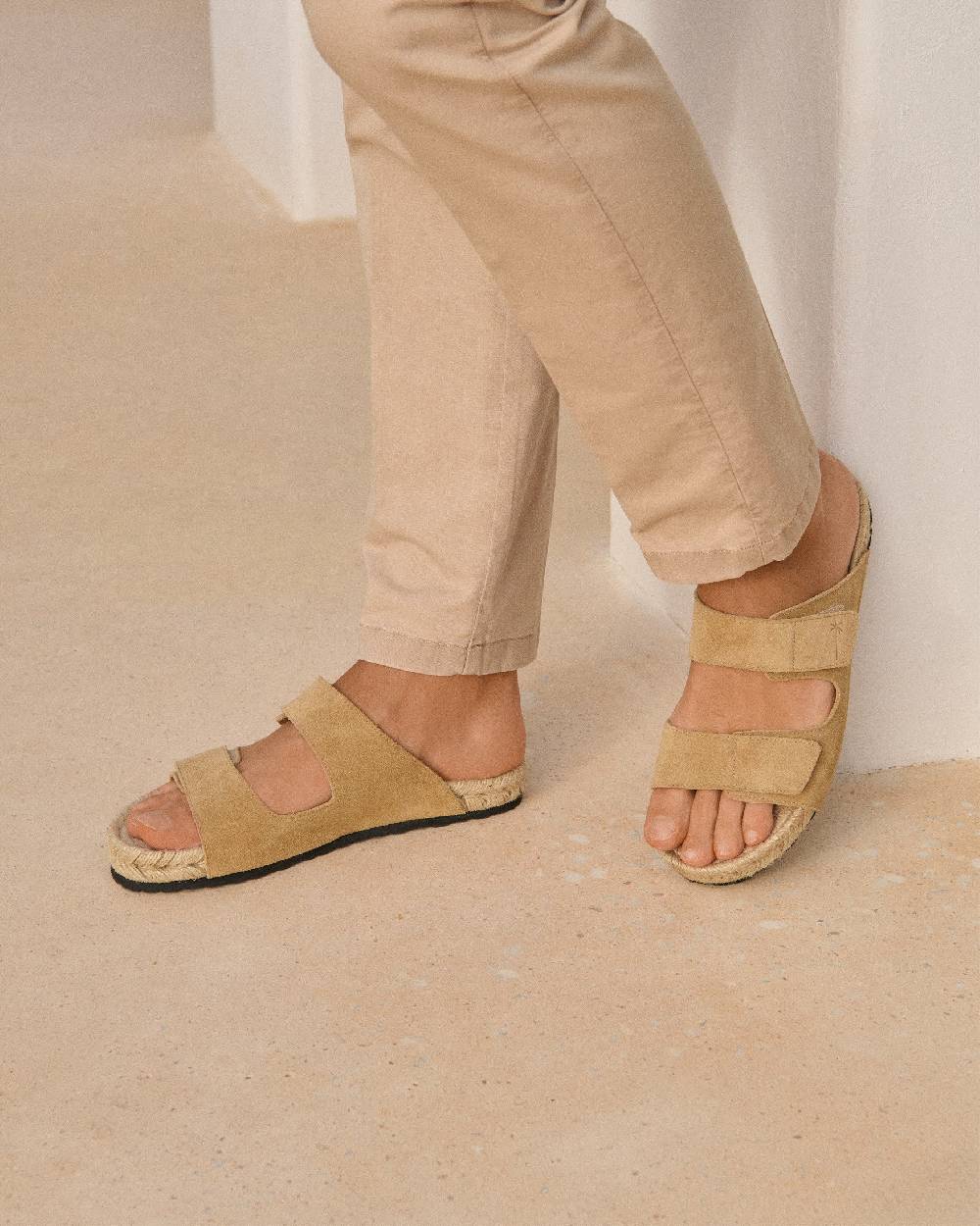 Manebí Suede Strap Nordic Sandals - Washed Beige Nuova