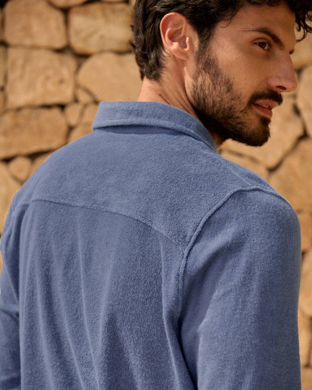 Manebí Organic Terry Cotton|Antonello Polo Shirt - Long Sleeve Petrole 2025
