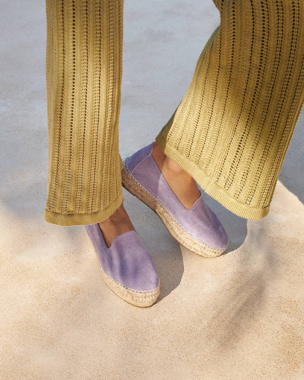 Manebí Suede Double Sole Espadrilles - Hamptons Wisteria Lilac In Linea
