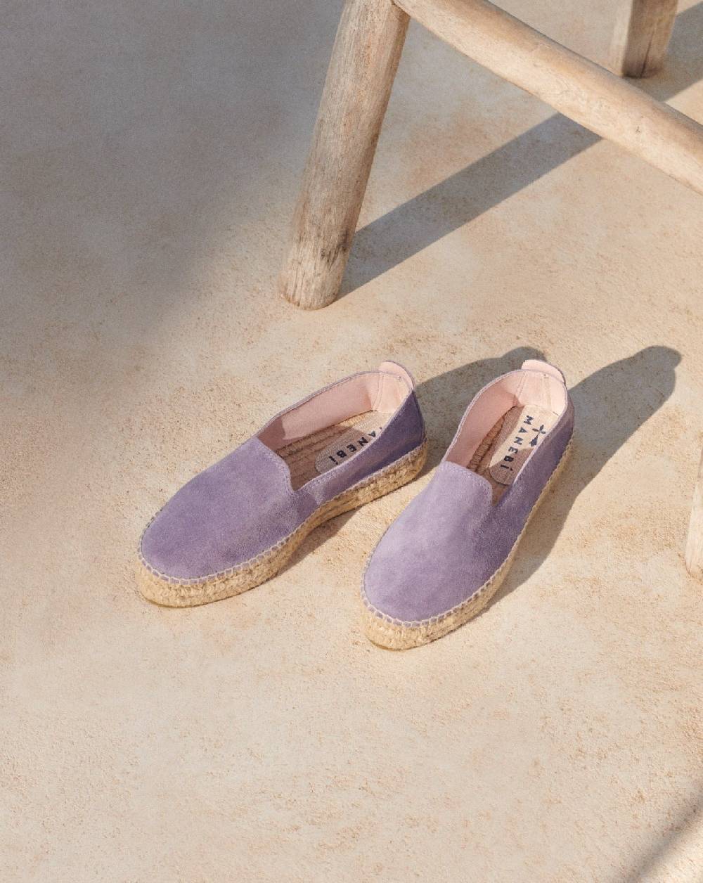 Manebí Suede Double Sole Espadrilles - Hamptons Wisteria Lilac In Linea
