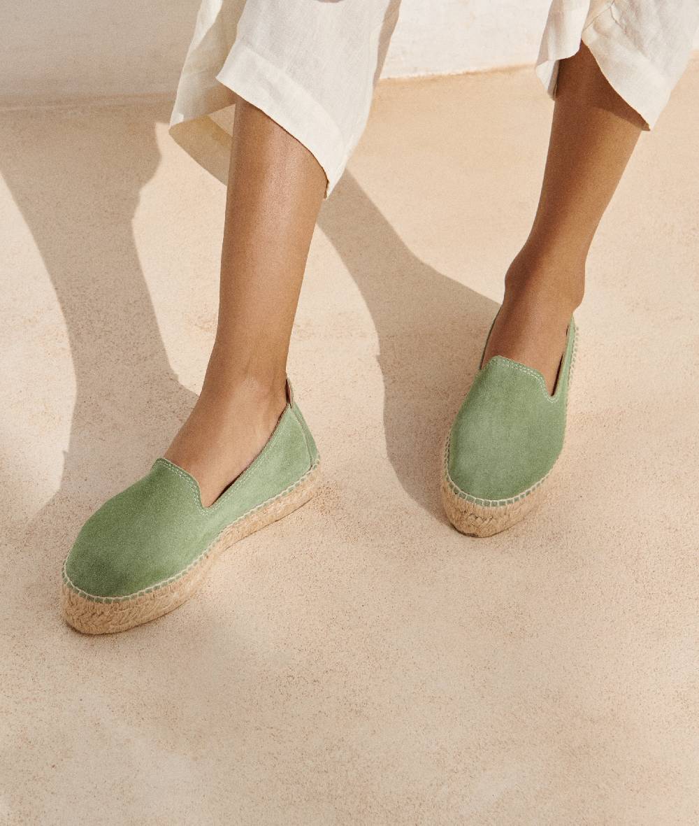 Manebí Suede Double Sole Espadrilles - Hamptons Sage Nuovo