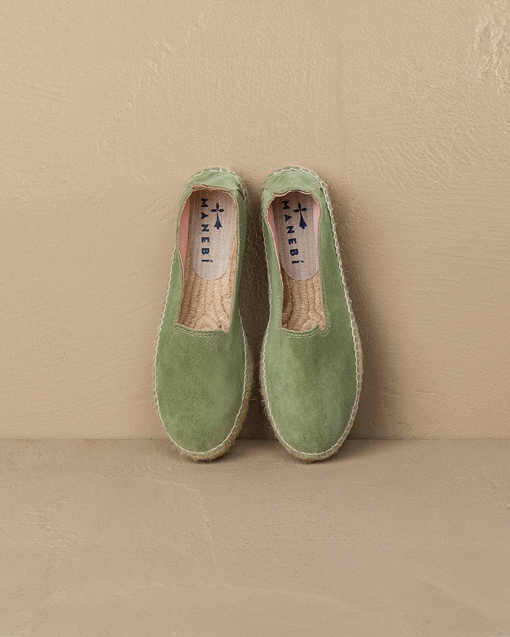 Manebí Suede Double Sole Espadrilles - Hamptons Sage Nuovo