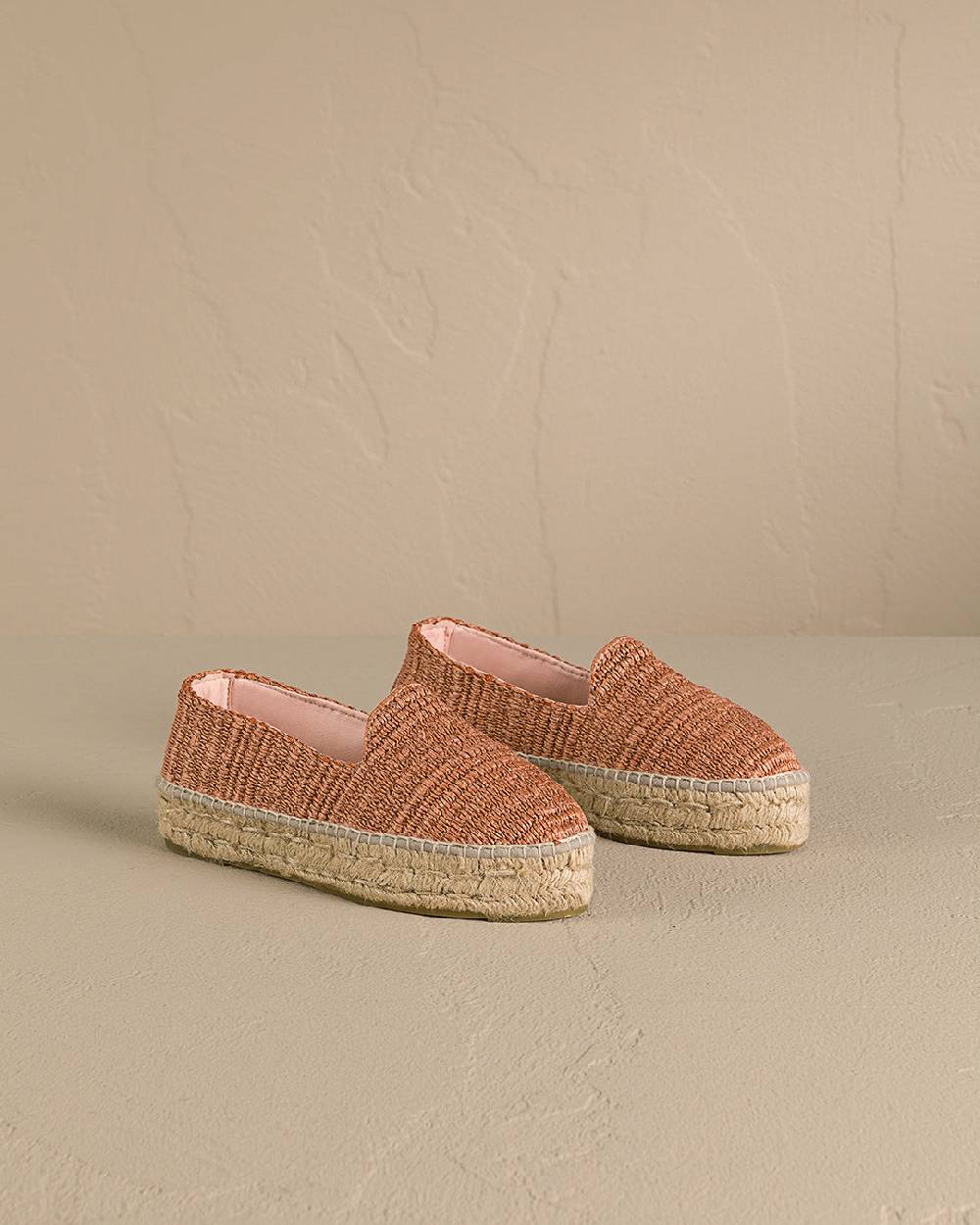 Manebí Raffia Stripes Double Sole Espadrilles - Yucatán Orange Rust Qualità