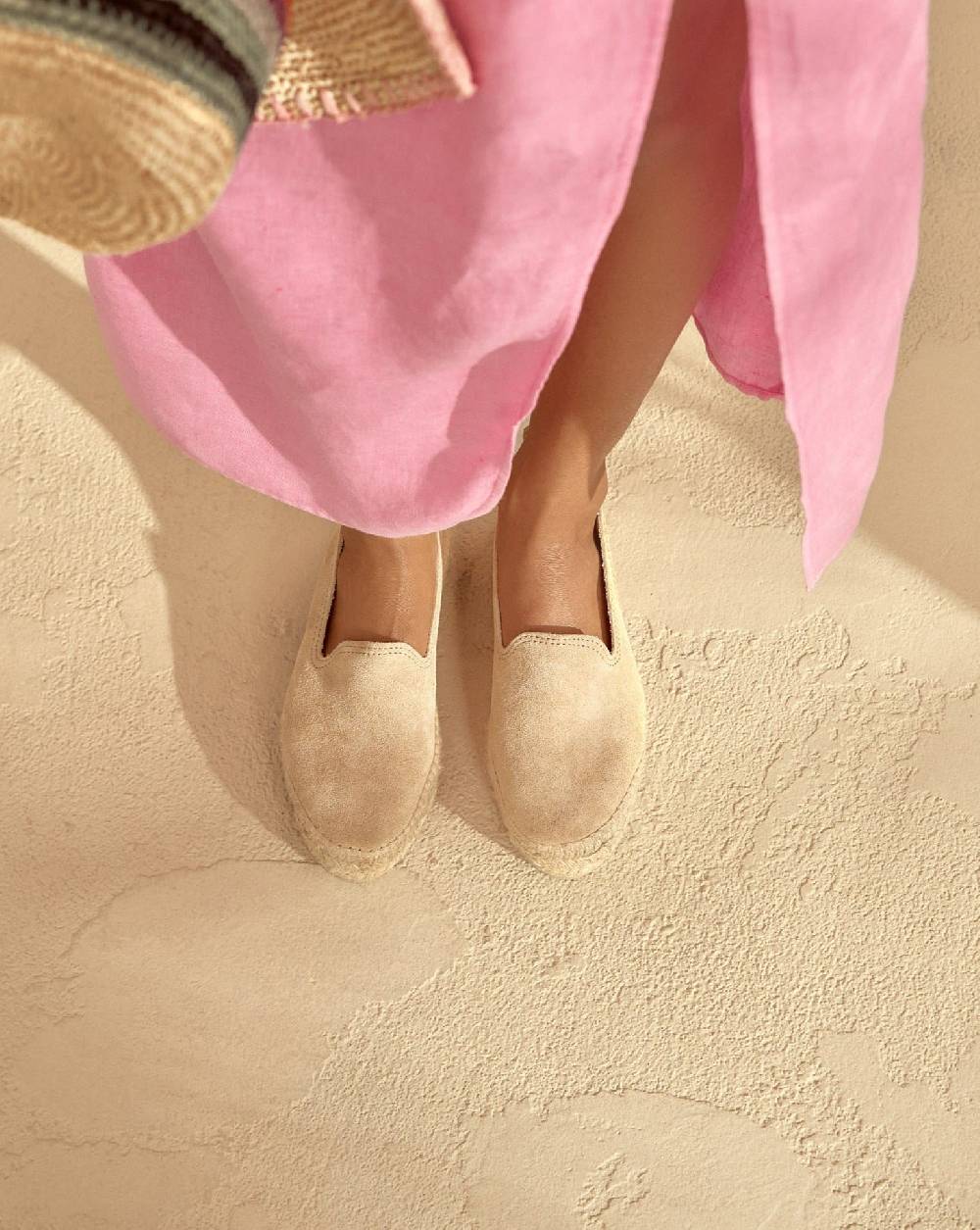 Manebí Espadrillas con Doppia Suola - Hamptons - Champagne Beige Qualità Garantita