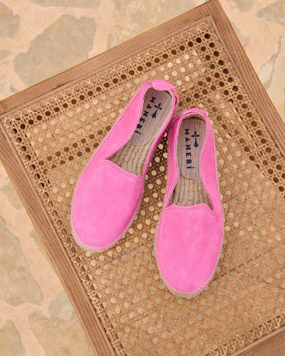 Manebí Espadrillas con doppia suola in pelle scamosciata - Hamptons - Bold Pink Promozione Limitata