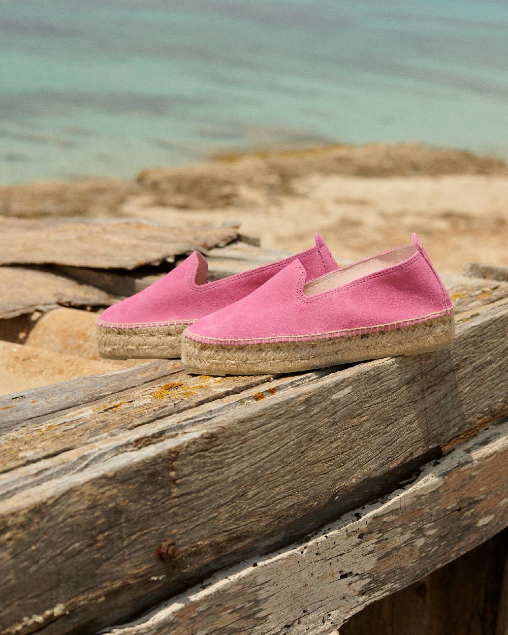 Manebí Espadrillas con doppia suola in pelle scamosciata - Hamptons - Bold Pink Promozione Limitata