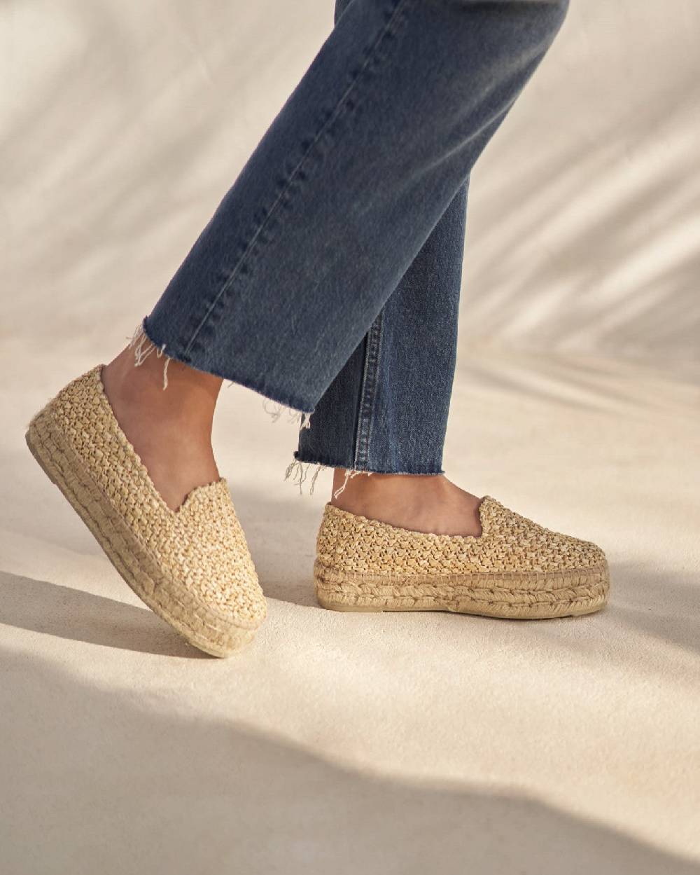 Manebí Raffia Double Sole Espadrilles - Yucatán Raffia Net Sottocosto