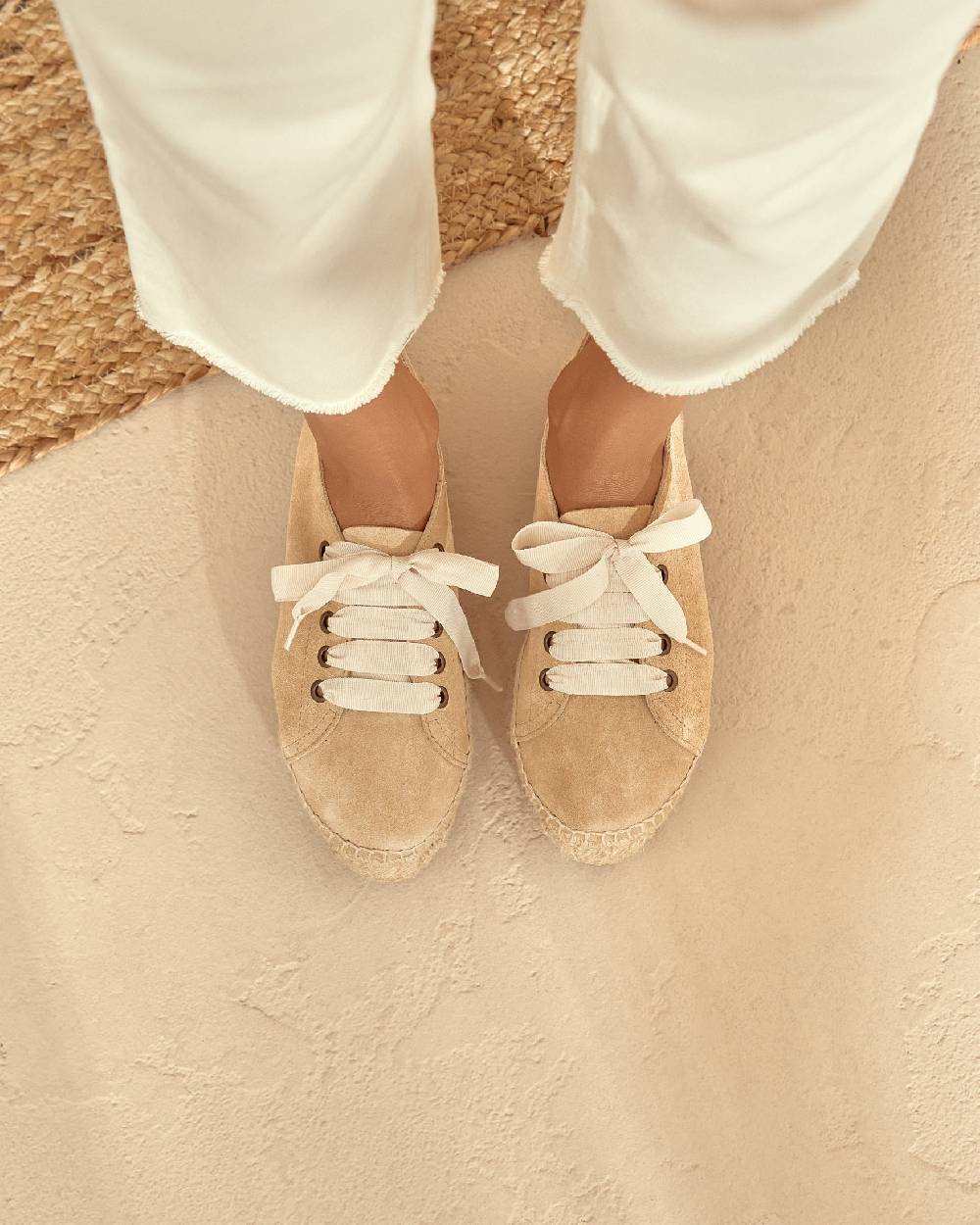 Manebí Espadrillas stringate - Hamptons - Beige champagne Novità