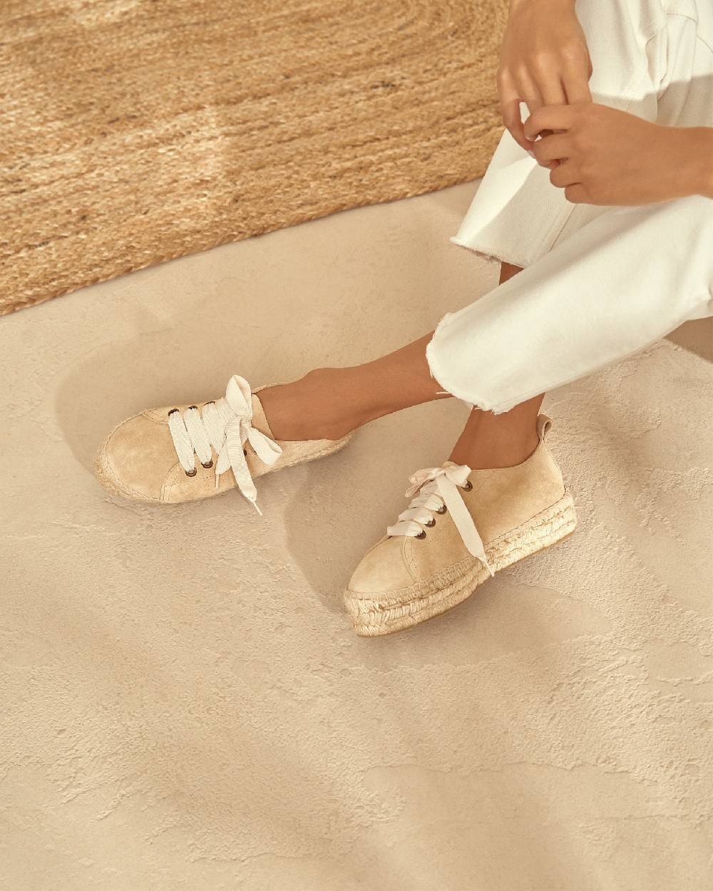 Manebí Espadrillas stringate - Hamptons - Beige champagne Novità