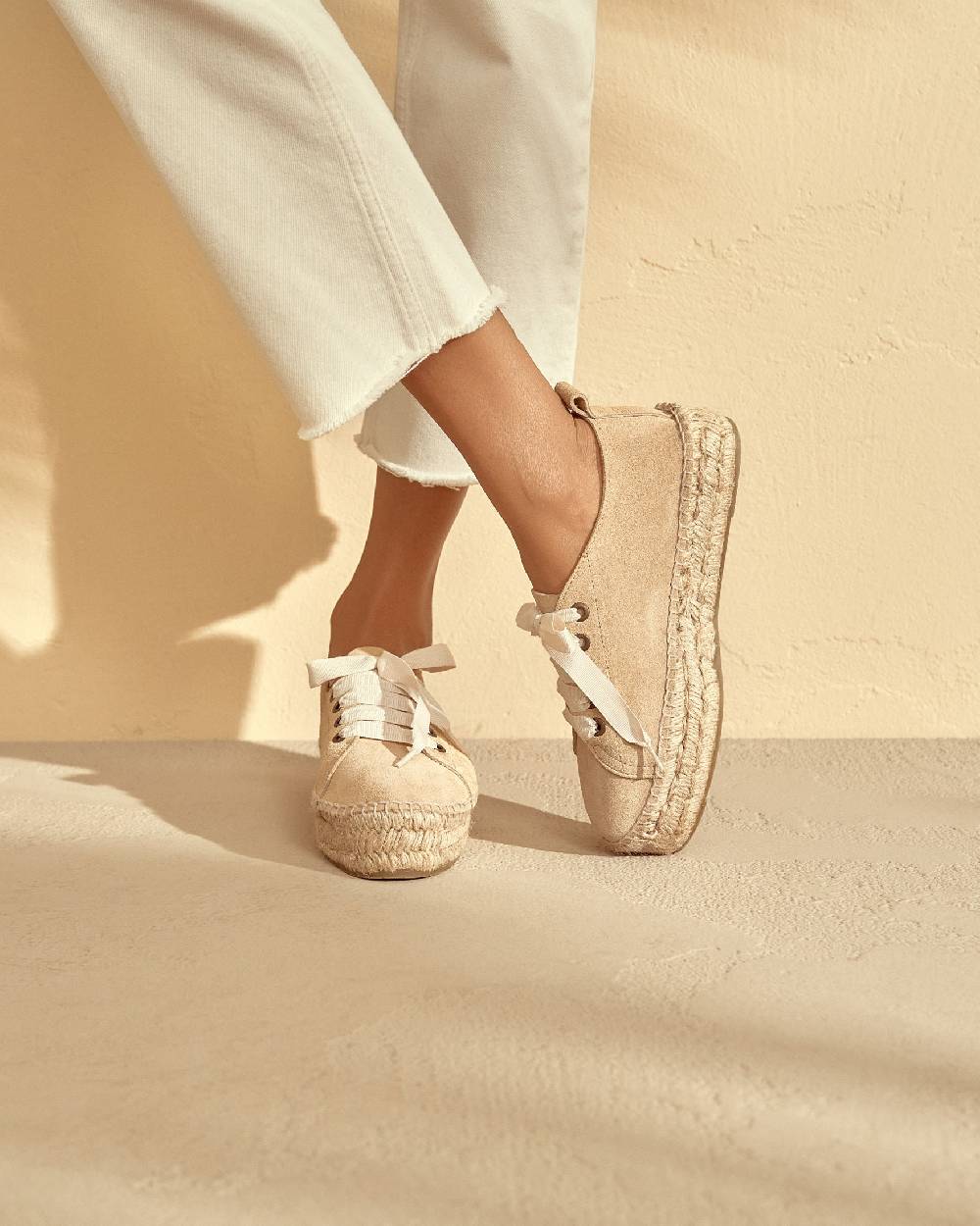 Manebí Espadrillas stringate - Hamptons - Beige champagne Novità