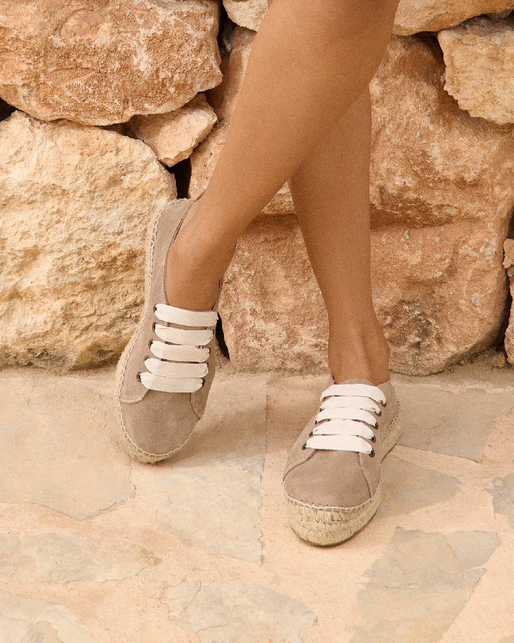 Manebí Espadrillas stringate - Hamptons - Vintage Taupe Offerta