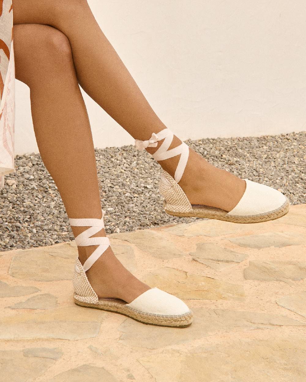 Manebí Organic Hemp Flat Valenciana Espadrilles - La Havana White Offerte