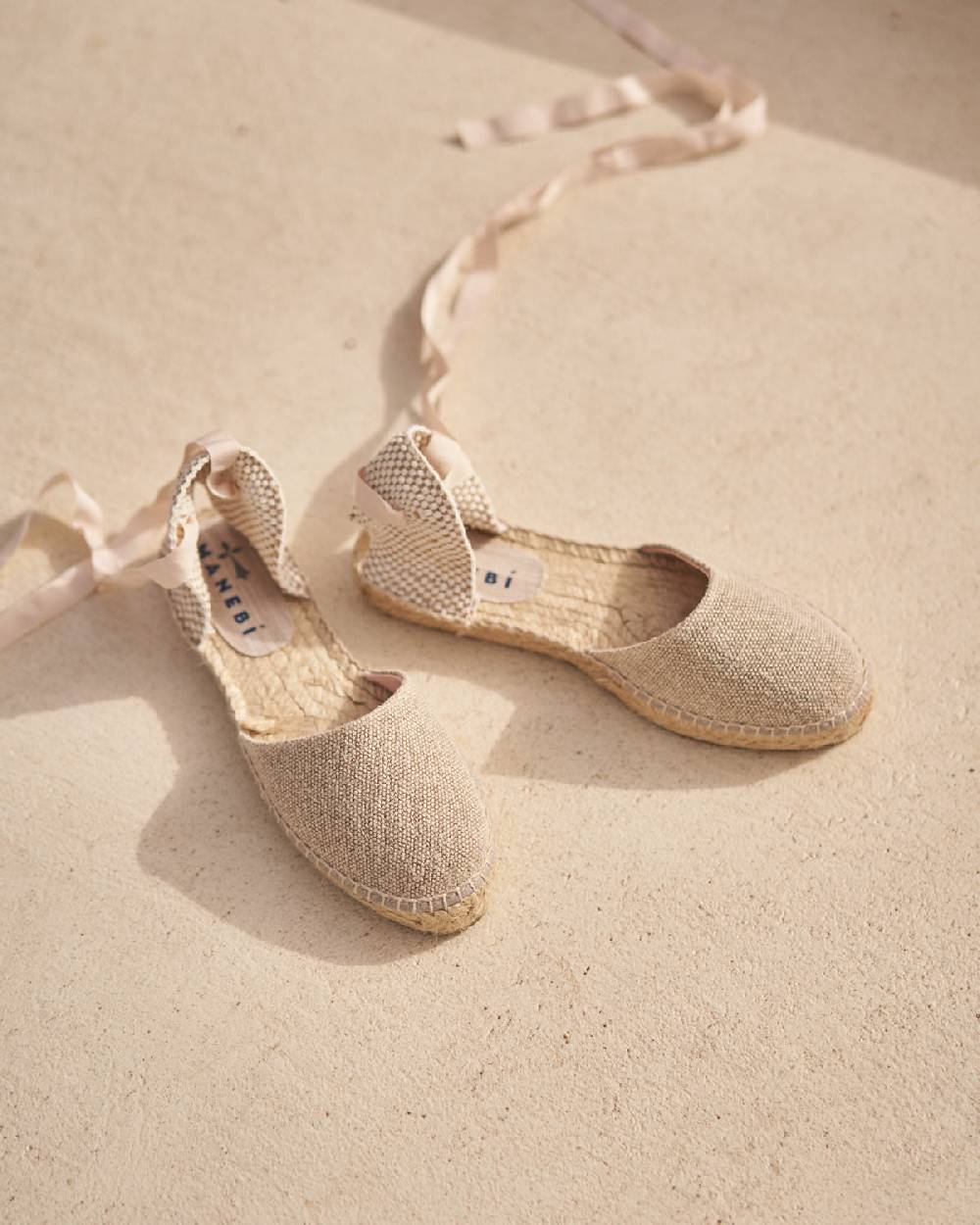 Manebí Organic Hemp Flat Valenciana Espadrilles - La Havana Natural Vendita Economica