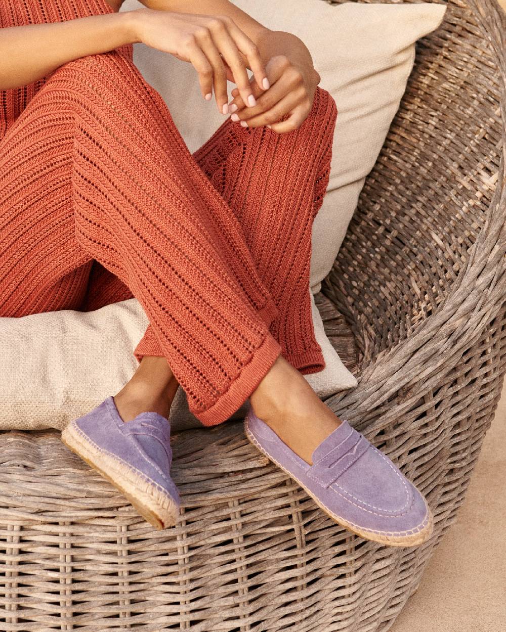 Manebí Suede Loafers Espadrilles - Hamptons Wisteria Lilac Saldi Di Fabbrica