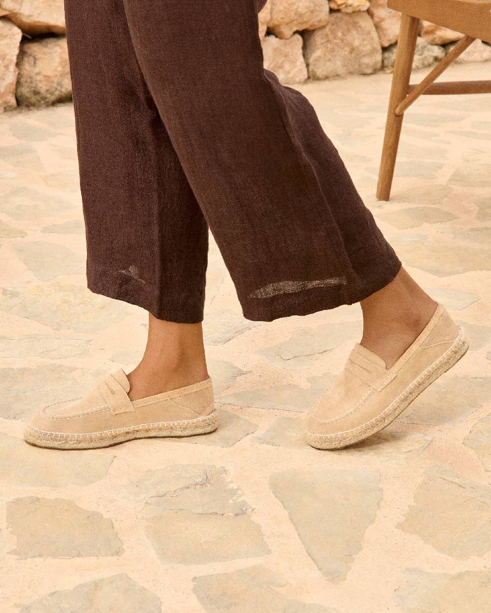 Manebí Suede Loafers Espadrilles - Hamptons Champagne Beige Negozio
