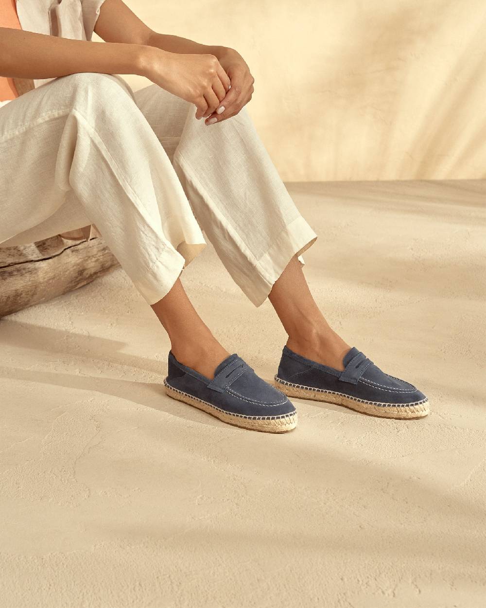 Manebí Mocassini Espadrillas in pelle scamosciata - Hamptons - Patriot Blu 2025