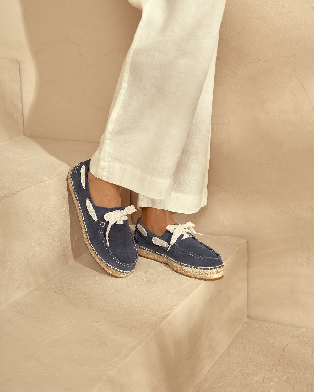 Manebí Suede Boat-Shoes Espadrilles - Hamptons Patriot Blue Italy