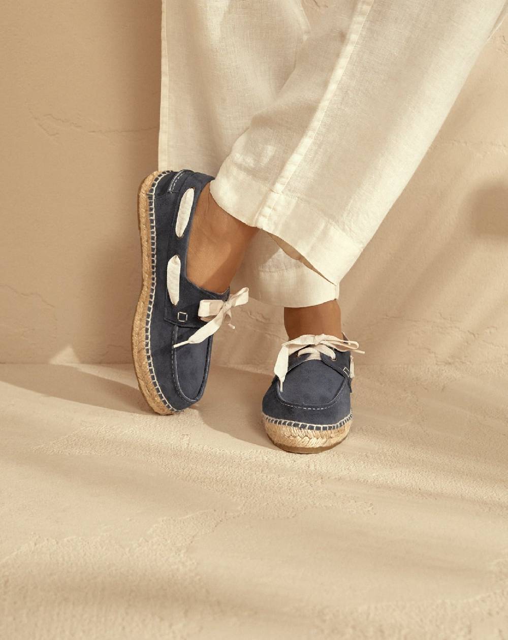 Manebí Suede Boat-Shoes Espadrilles - Hamptons Patriot Blue Italy