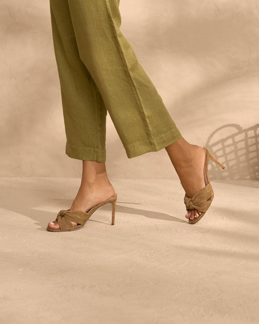 Manebí Sophie Suede Mule Heels - Knot Brown