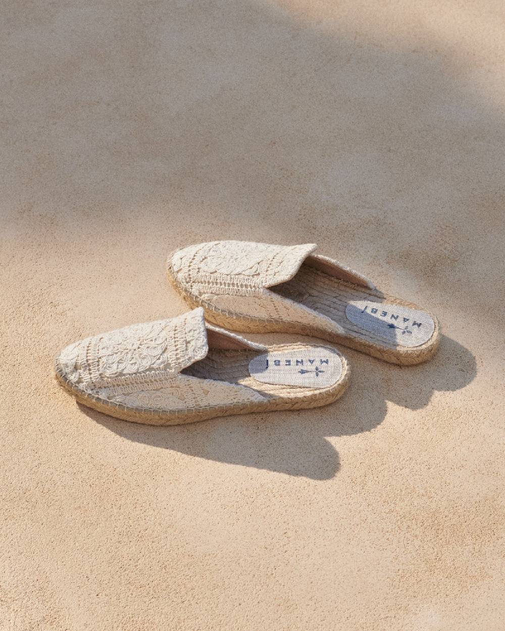 Manebí Cotton Crochet Mules - Yucatán Natural Negozi Online