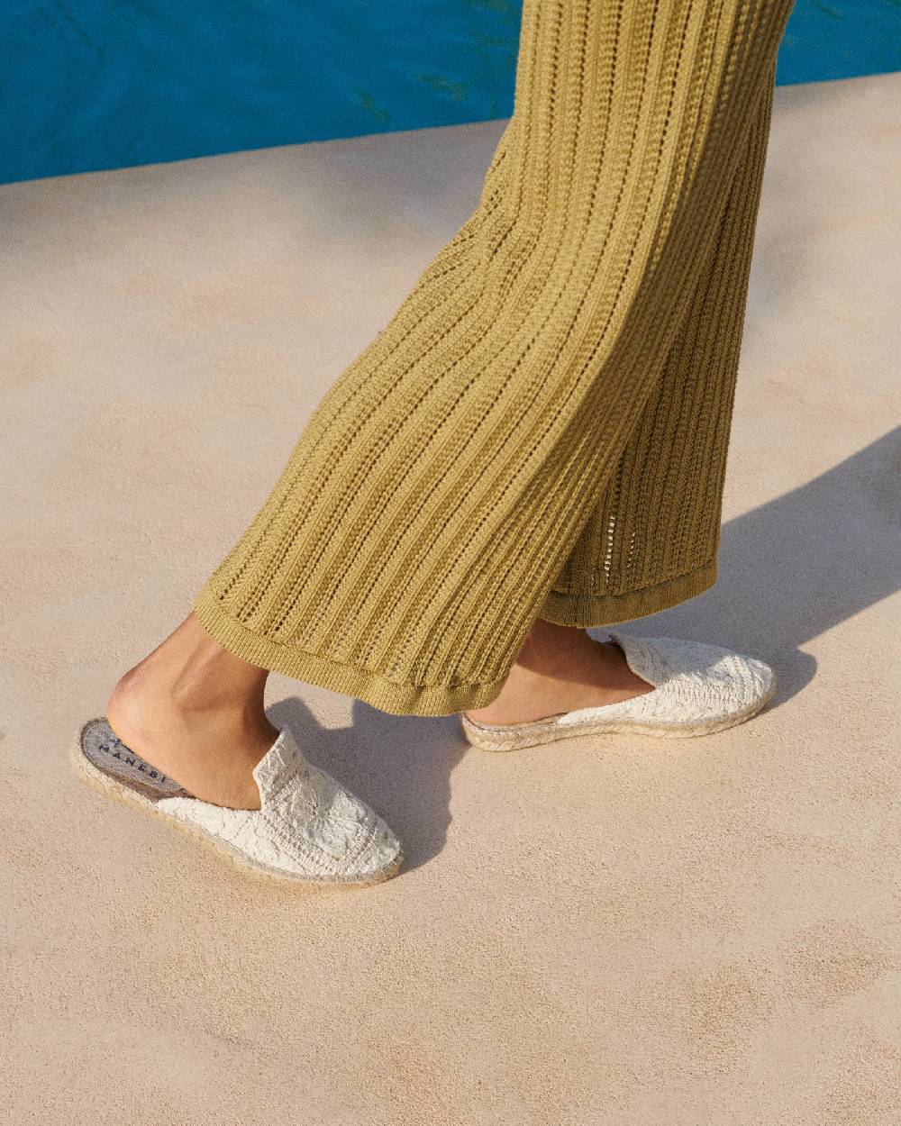 Manebí Cotton Crochet Mules - Yucatán Natural Negozi Online