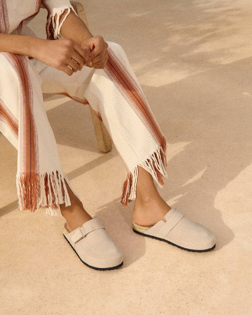 Manebí Suede Clog - Mules Champagne Beige Shopping Online