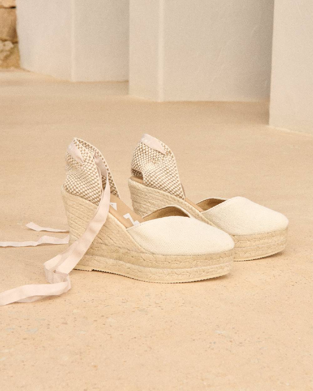 Manebí Organic Hemp Heart-Shaped|Wedge Espadrilles - La Havana White I Più Venduti