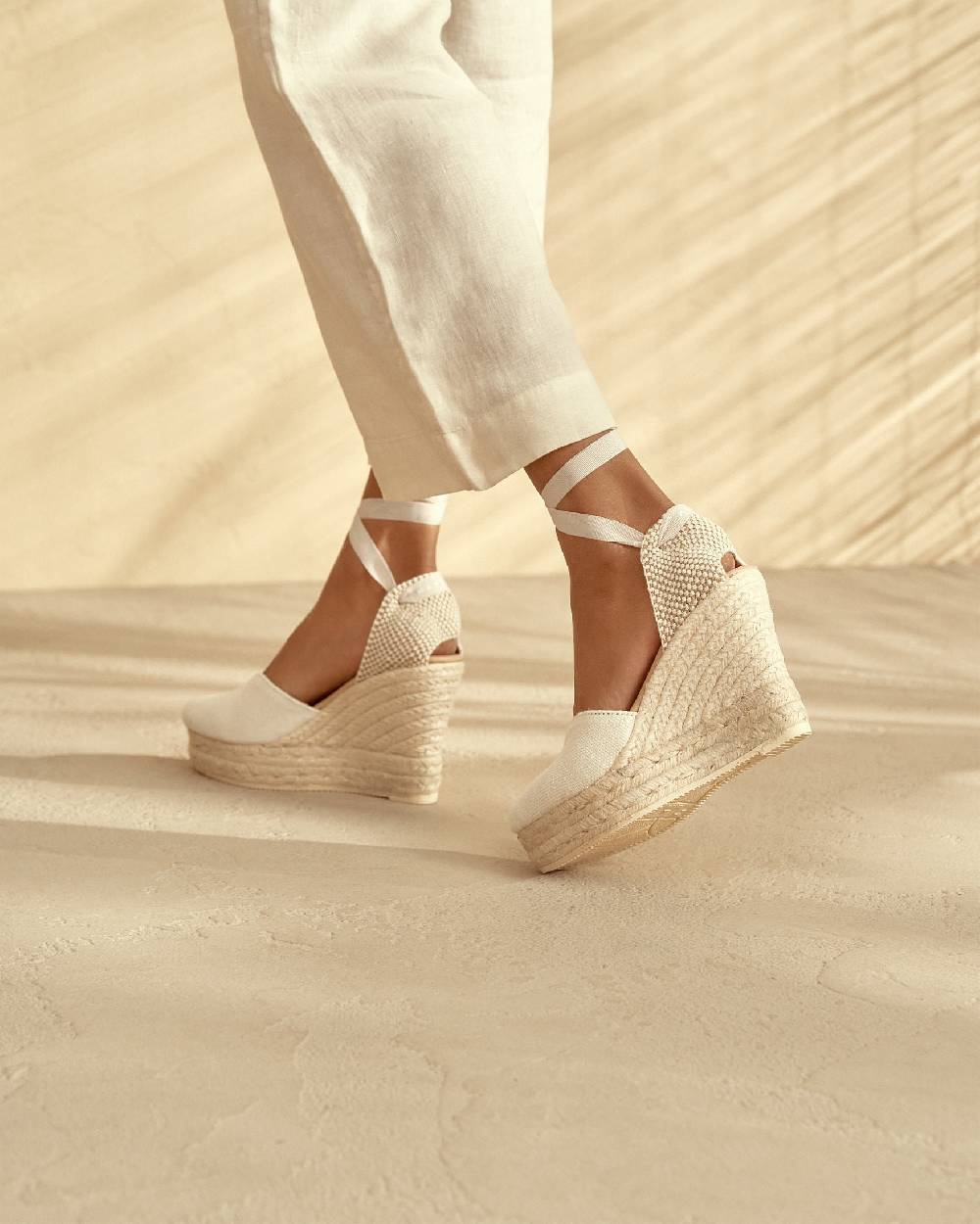 Manebí Organic Hemp Heart-Shaped|Wedge Espadrilles - La Havana White I Più Venduti