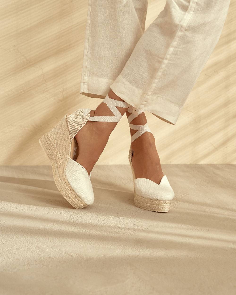 Manebí Organic Hemp Heart-Shaped|Wedge Espadrilles - La Havana White I Più Venduti