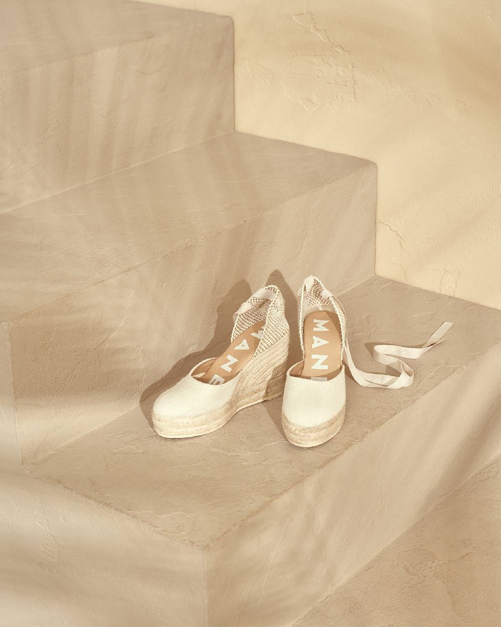 Manebí Organic Hemp Wedge Espadrilles - La Havana White Italia